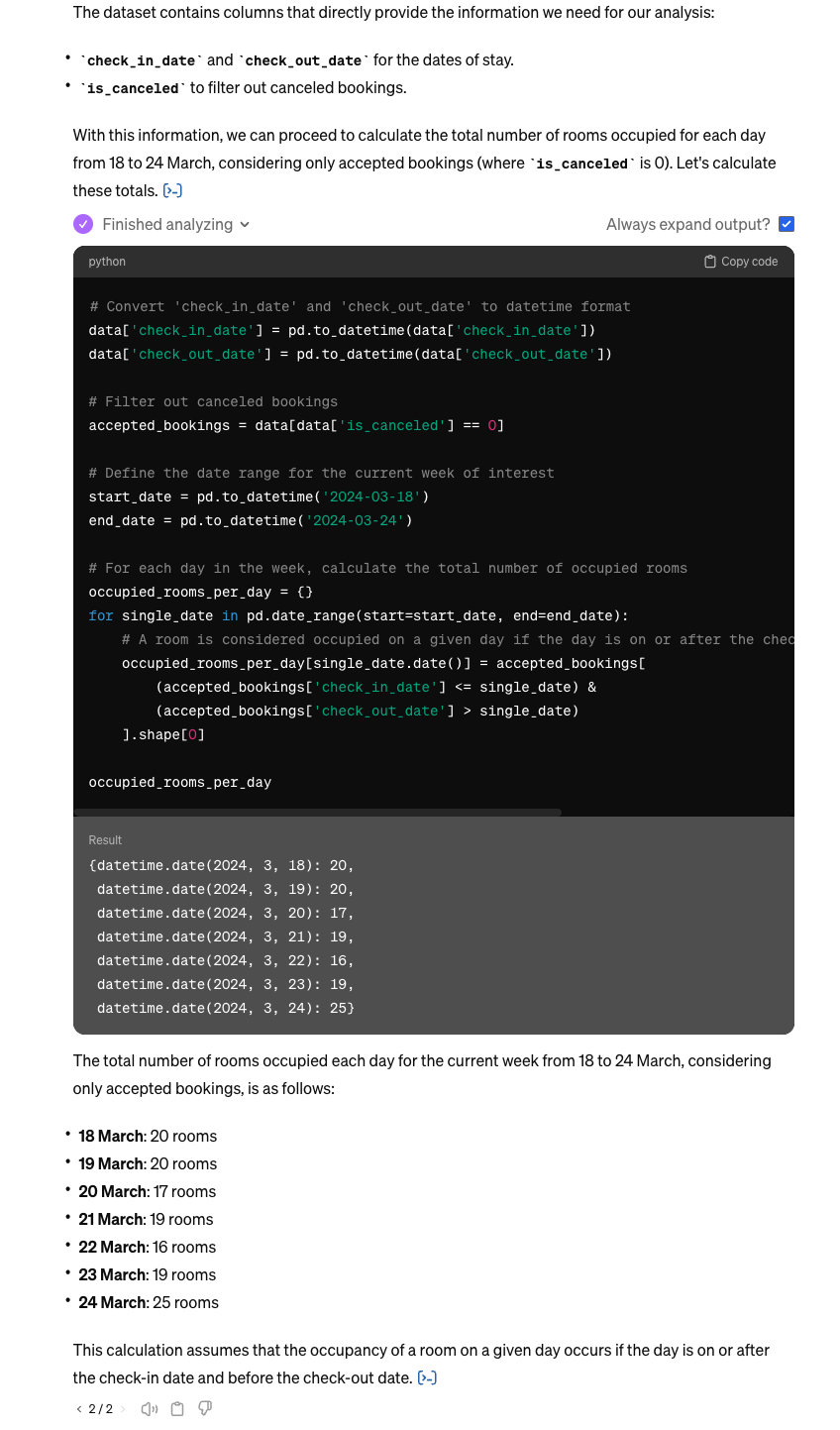 Hotel Accrual Report Caluclation - ChatGPT 4 - Python Pandas